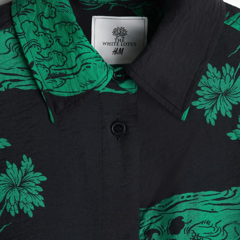 Diseño de etiqueta, camisa negra con verde