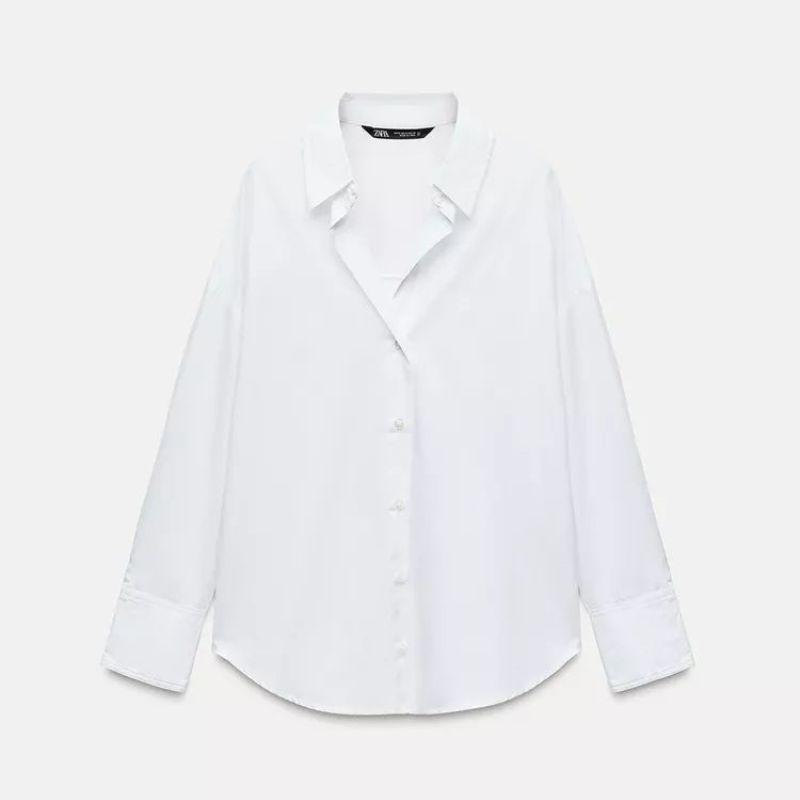 Zara CAMISA BÁSICA POPELÍN looks para oficina