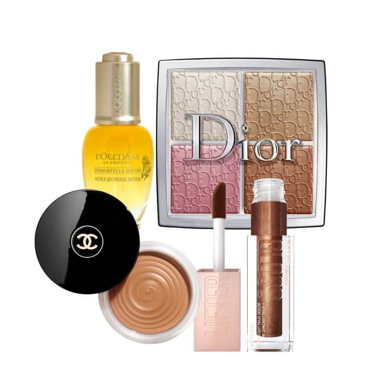 productos dior backstage, chanel les beiges, l'occitane aceite juventud divina, maybelline lip gloss